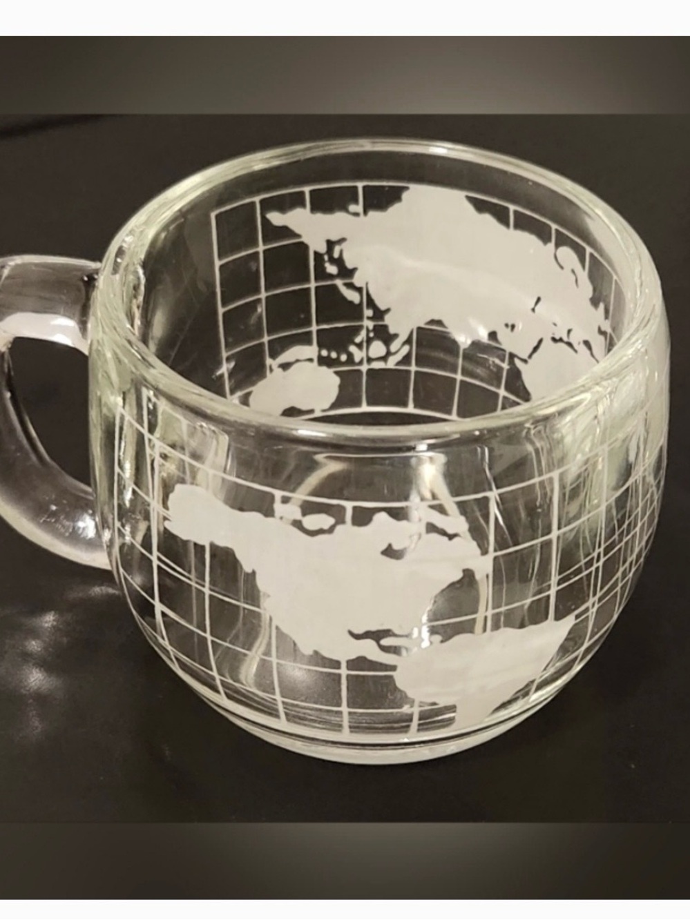 Vintage Nestle World Map Glass Mug Classic